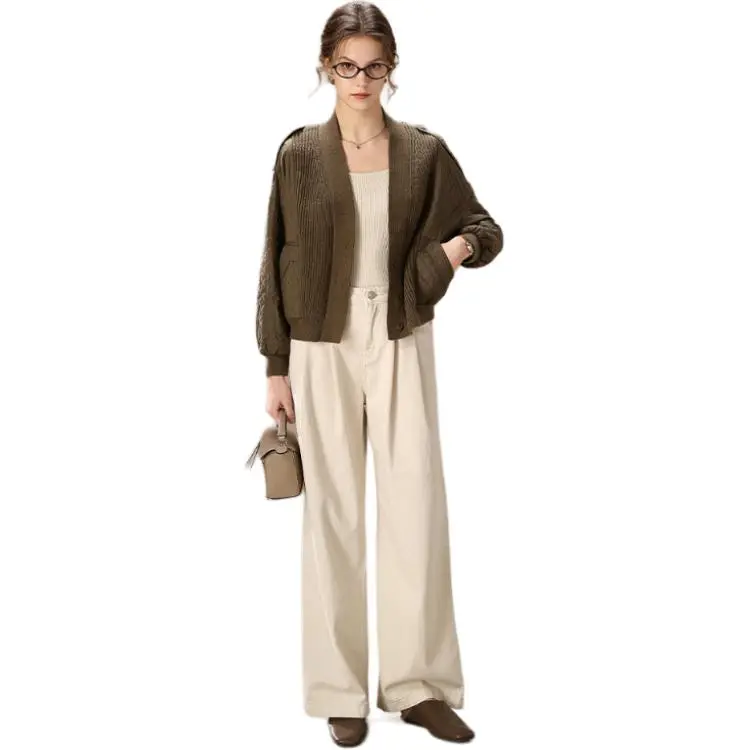 FENHONGMALI Puffer Jacket Women's Olive Green-4