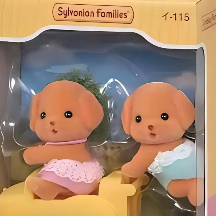 Sylvanian Families Poodle Twins Dolls Plush Doll Small Size Tall-3