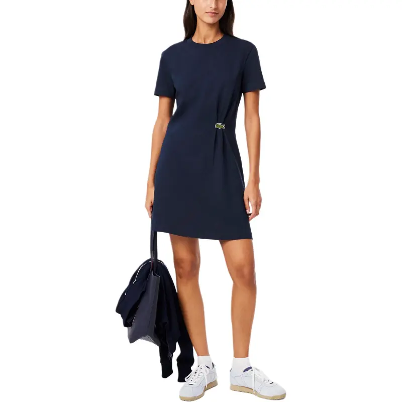 LACOSTE Short Sleeved Dress Women's Blue-1