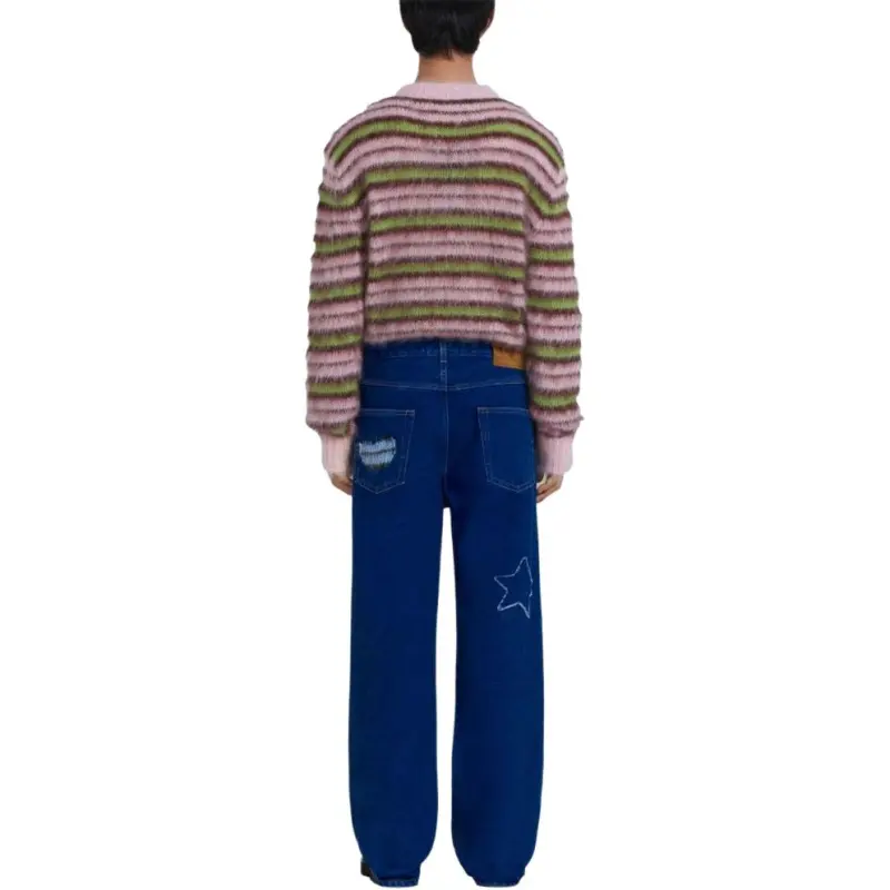 MARNI Flared Mohair Patch Denim-4