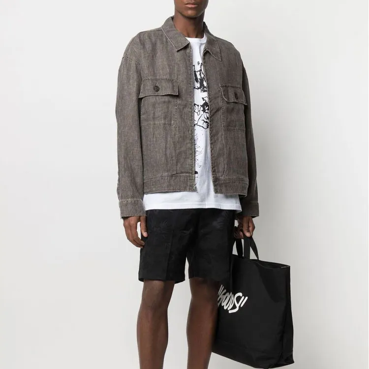 Stussy Boxy Linen Zip Jacket-2