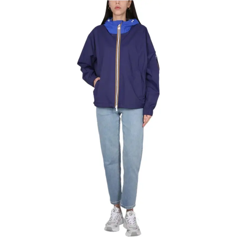 K WAY Drawstring hood Zip up Jacket-2