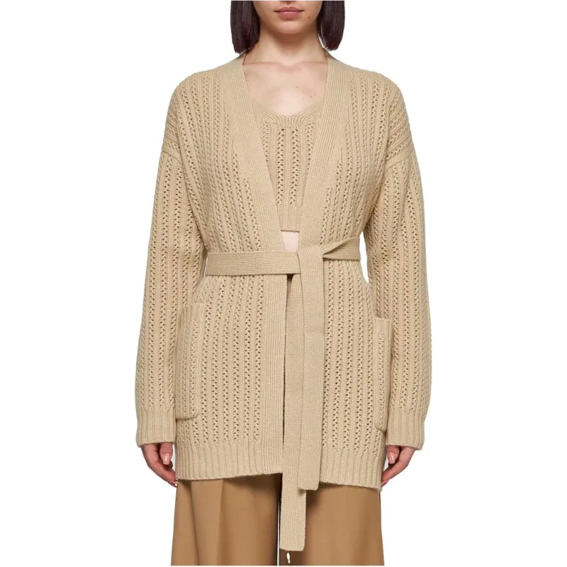 MaxMara Balzac Belted Long Sleeved Cardigan-2