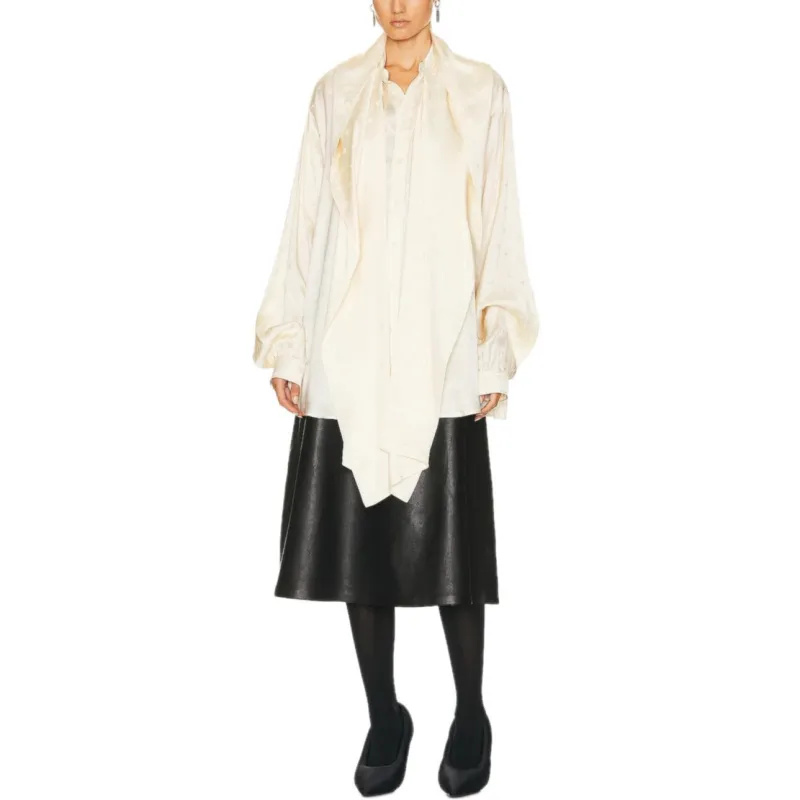 Balenciaga Ivory Hooded Blouse 'Ivory'-4