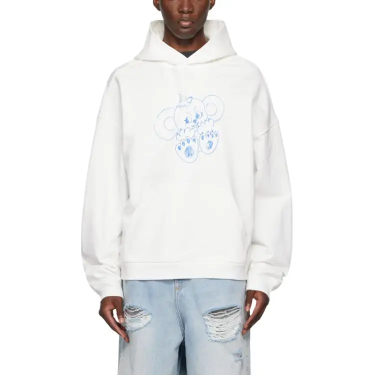 WE11DONE Monster print Cotton Hoodie-3