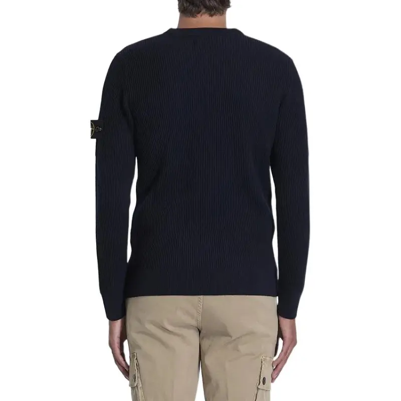 STONE ISLAND Logo Patch Knitted Jumper-3