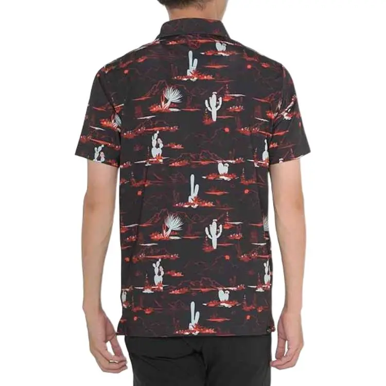 PUMA Golf Matter Bushland Polo Shirt Men's Black/Dark Red-3