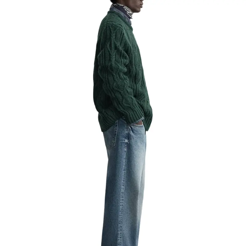 ZARA Sweaters Men Green-3