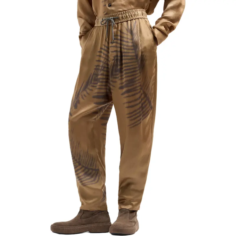 GIORGIO ARMANI Drawstring Trousers In Printed Cupro-1