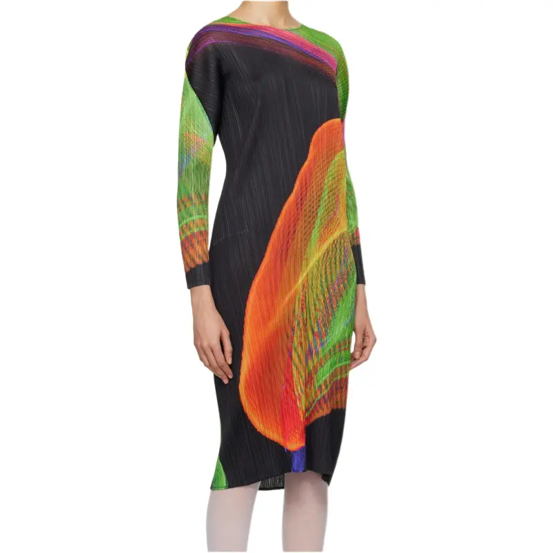 PLEATS PLEASE ISSEY MIYAKE FW24 Long Sleeved Dress Women's Multicolor-2