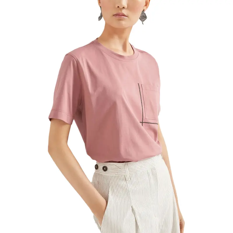 Brunello Cucinelli Monili Embellished Crewneck T Shirt-2
