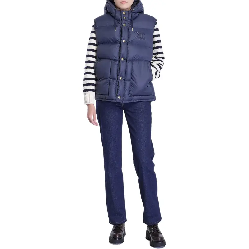 CELINE Oversized Sleeveless Down Jacket In Lightweight Nylon-2