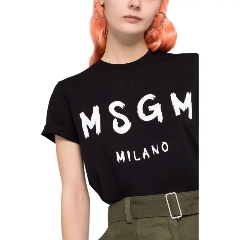 MSGM Logo print Short sleeved T shirt-1
