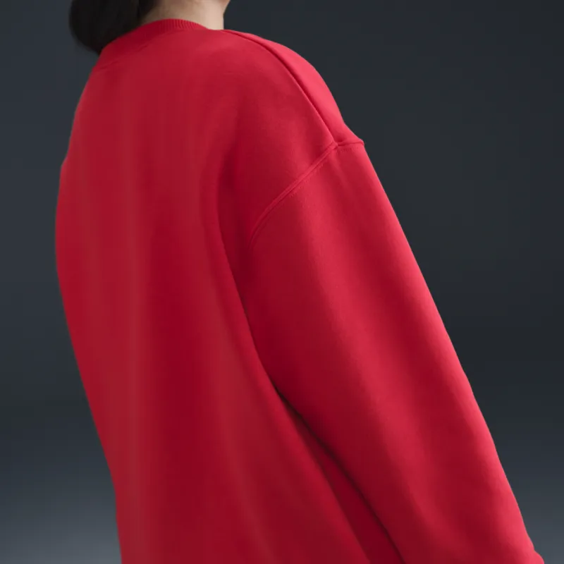 Nike PHNX FLC OS LONG CRE Sweatshirt Women's Red-4