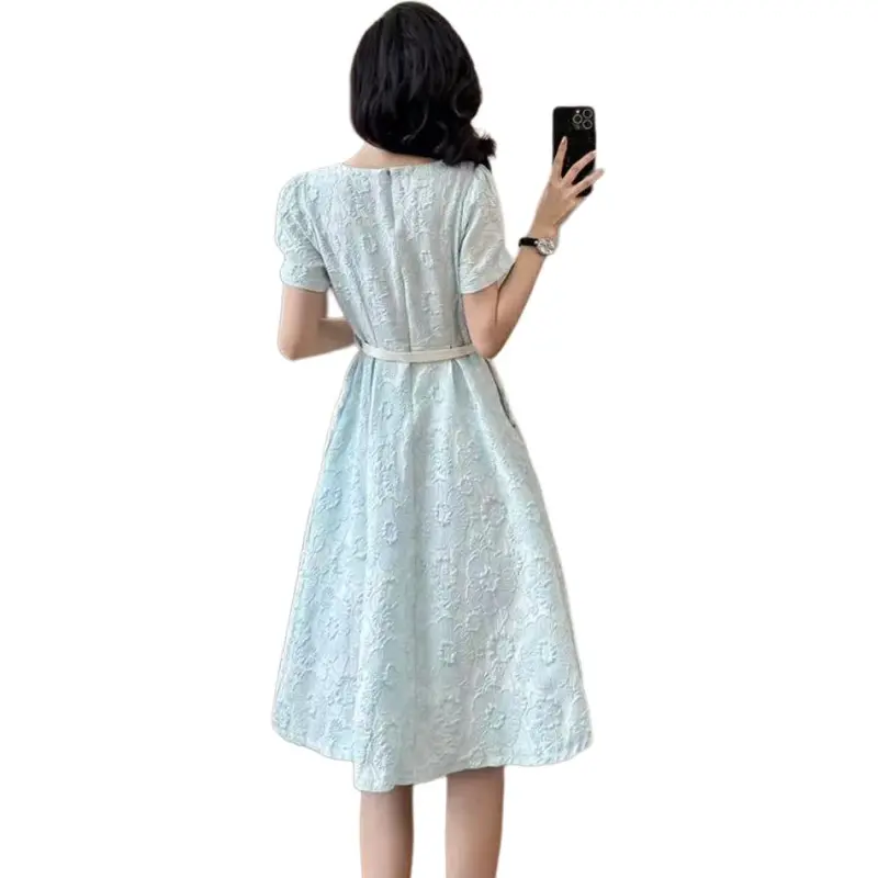 KEAB Short Sleeved Dress Women's Light Blue-4