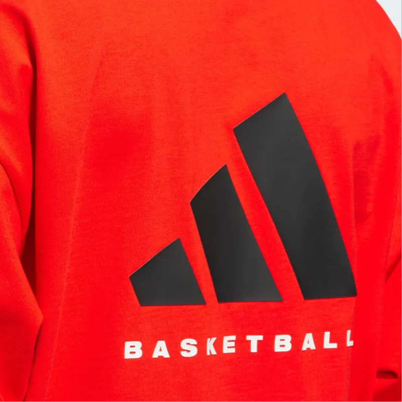 Adidas BASKETBALL FW24 LONG SLEEVE T Shirt Unisex Red-5