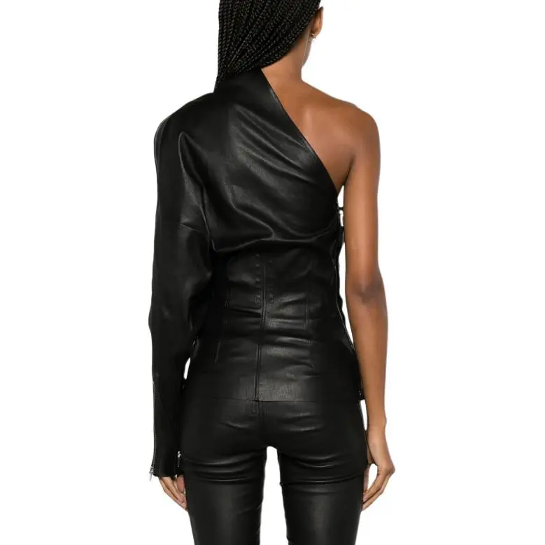 RICK OWENS Asymmetric One Sleeve Top-4