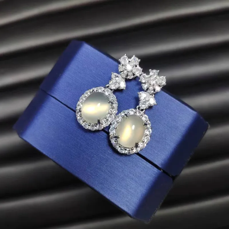 JUNWEN Chalcedony Stud Earrings Women's-8