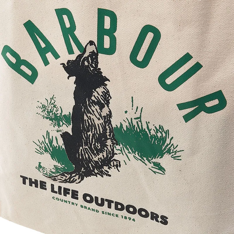 BARBOUR Canvas Shoulder Bag Unisex Ivory White-4