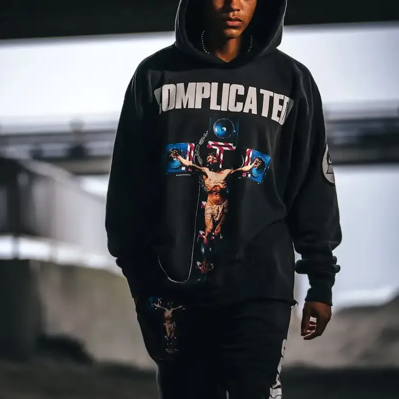 SAINT Mxxxxxx Complicated Cotton Hoodie-2