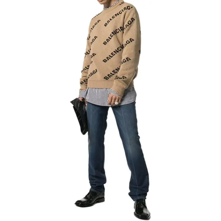 Balenciaga Sweater Loose Fit Men's Brown-3