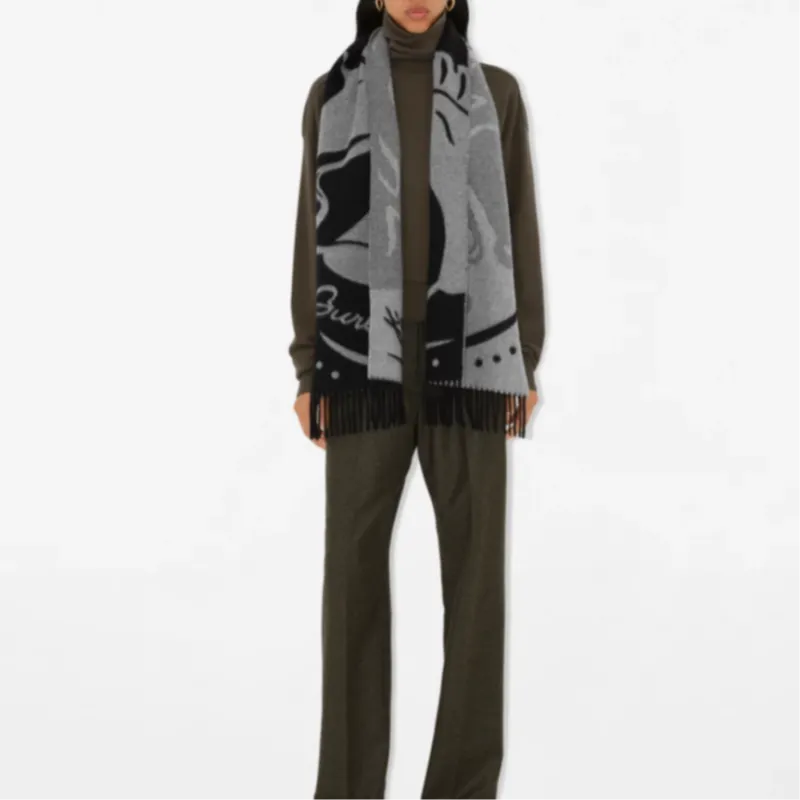 Burberry Mirrored Horse Cashmere Scarf-4