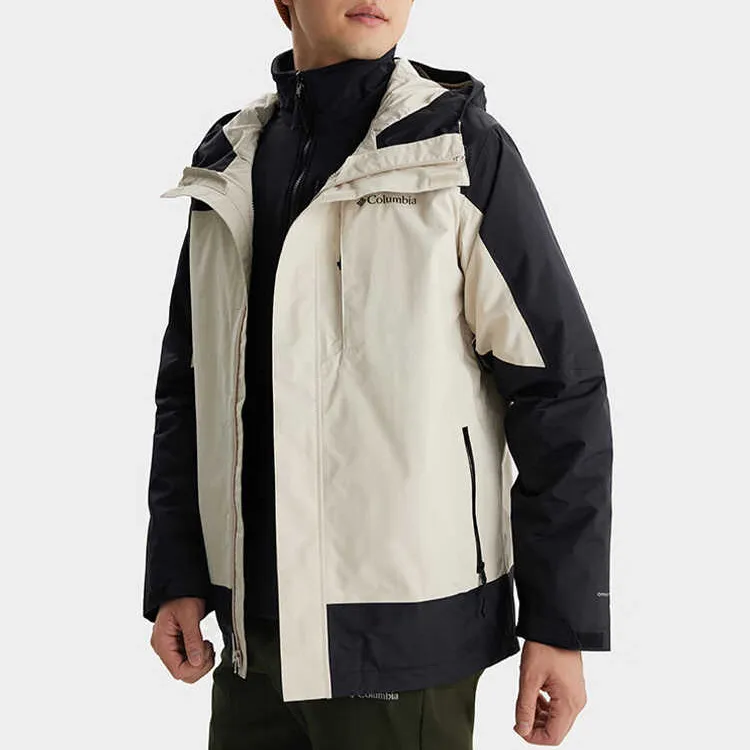 Columbia 24 Fall Winter Waterproof, Windproof, Breathable, Thermal, Cold Resistant Windbreaker Jacket Men's Ecru-3