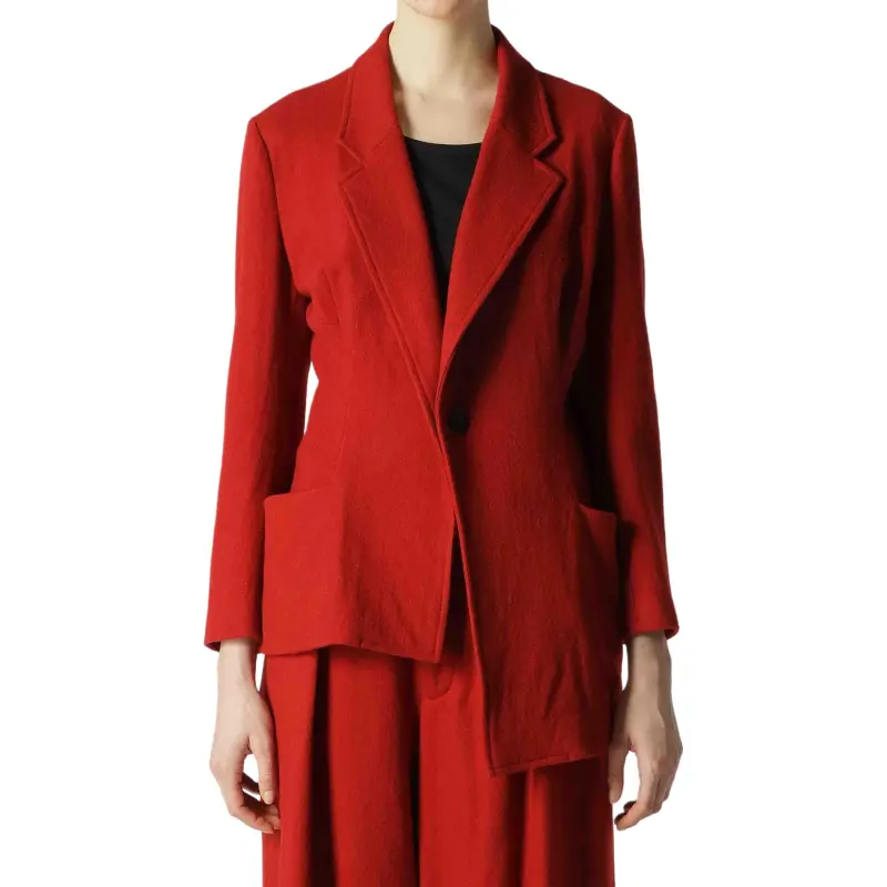 Yohji Yamamoto Asymmetry Wool-blend Blazer-4