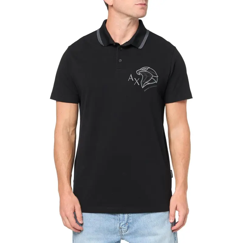 ARMANI EXCHANGEAE SS24 Polo Shirt Men's Black-4