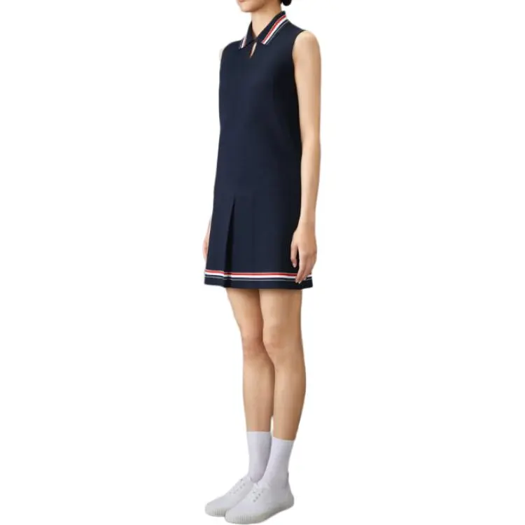 THOM BROWNE Pleated Sleeveless Dress-4