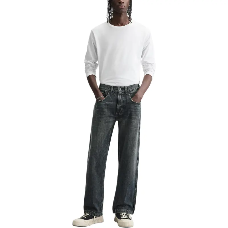 ZARA Jeans Men Blue/Green-3