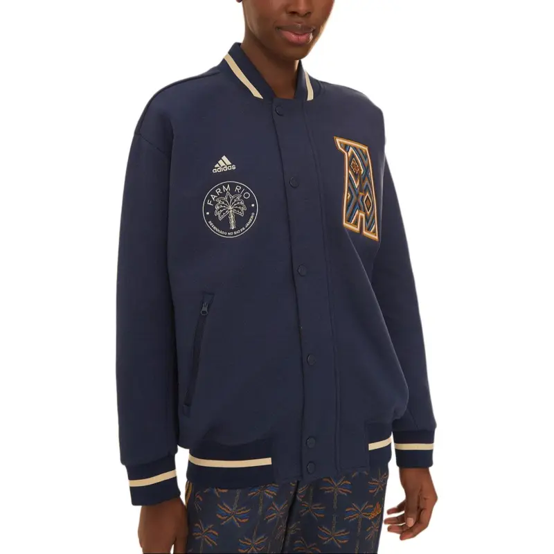 Adidas x FARM Rio FW24 Jackets Coats Women's Dark Blue-2