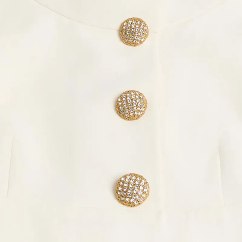 Valentino FW24 Short Sleeved Dress Women's Ivory White-5