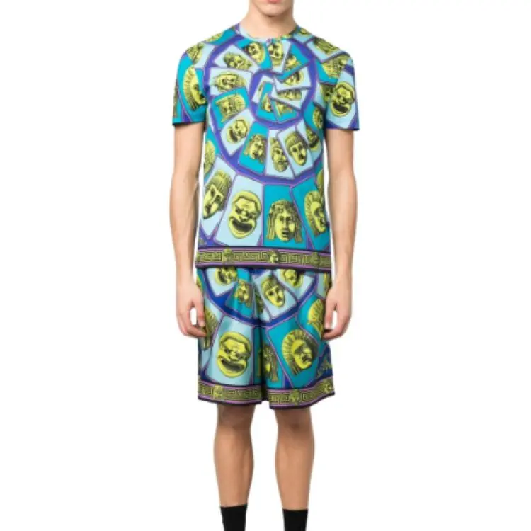 VERSACE All-Over Graphic Printed Crewneck T-Shirt-2