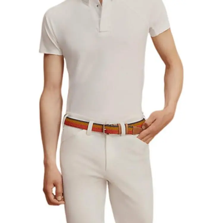 HERMES Polo Shirts Men White-4