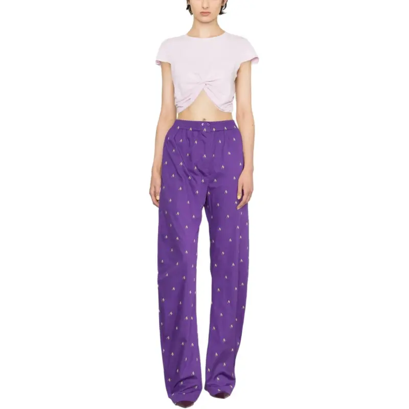 The Attico All Over Patterned Wide Leg Trousers-2