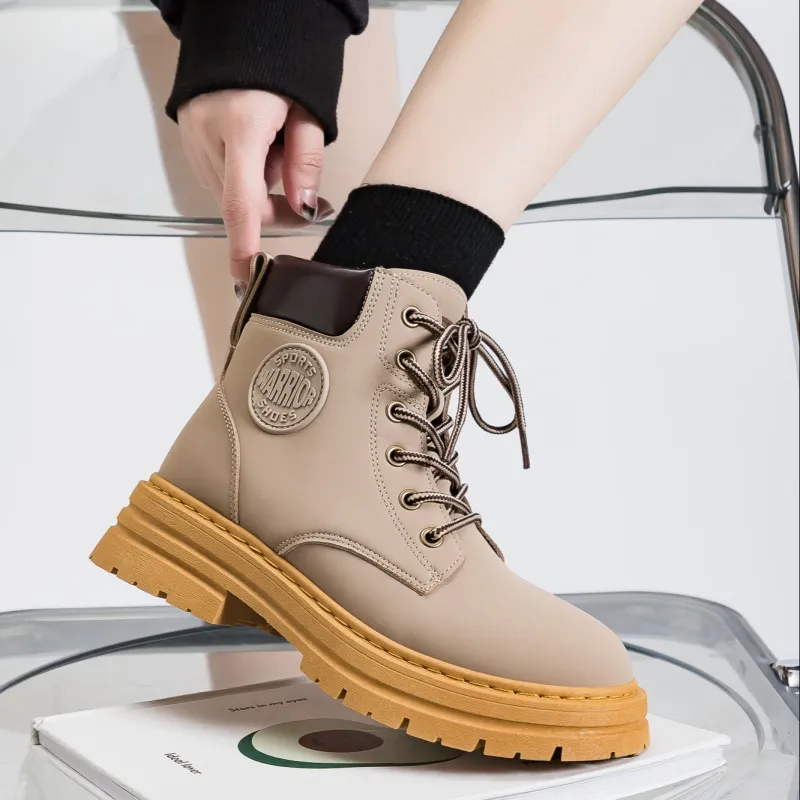 Warrior Warrior Short Martin Boot Women's Milk Tea Beige-7