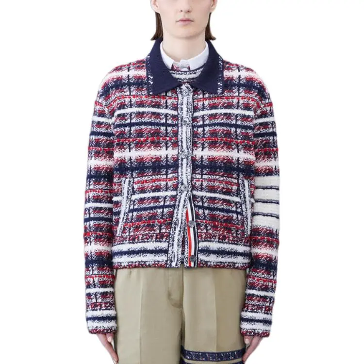 THOM BROWNE Check-Printed 4-Bar Buttoned Jacket-3