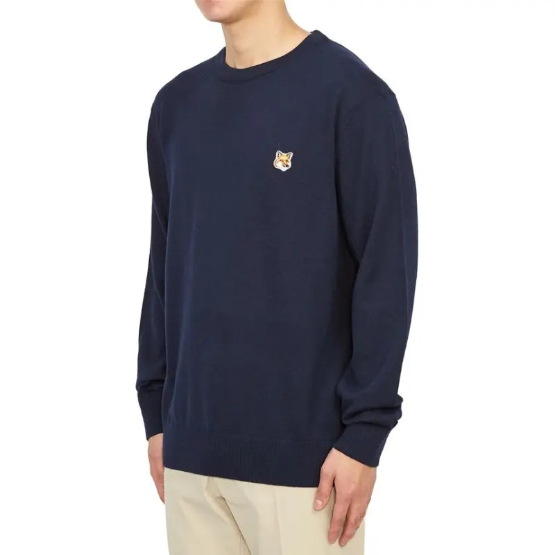 Maison Kitsune Fox Head Patch Long Sleeved Jumper-2