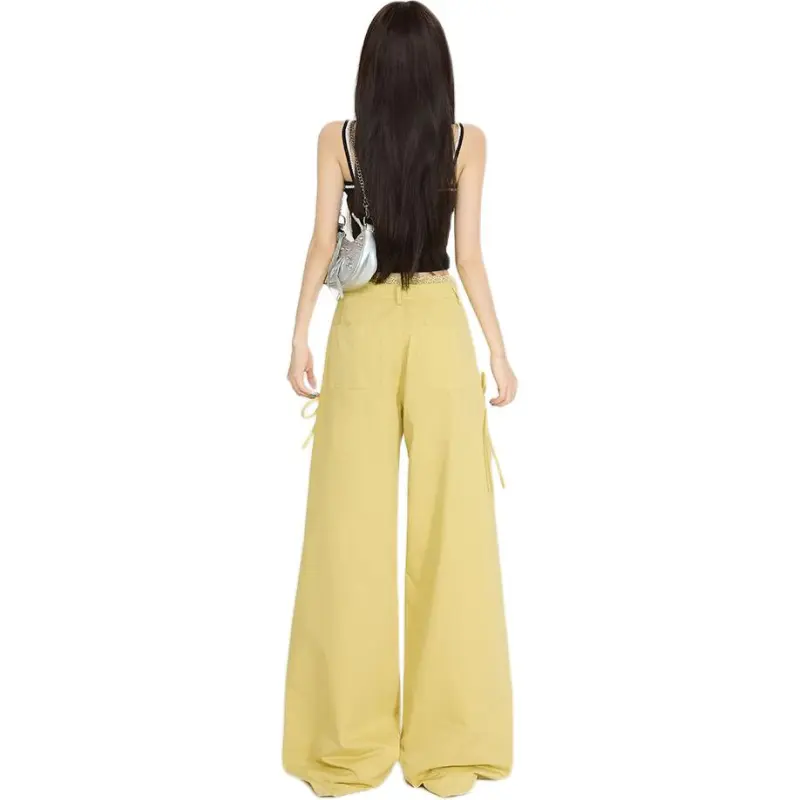 Concubine Zhu Casual Pants Women's Olive Yellow-4