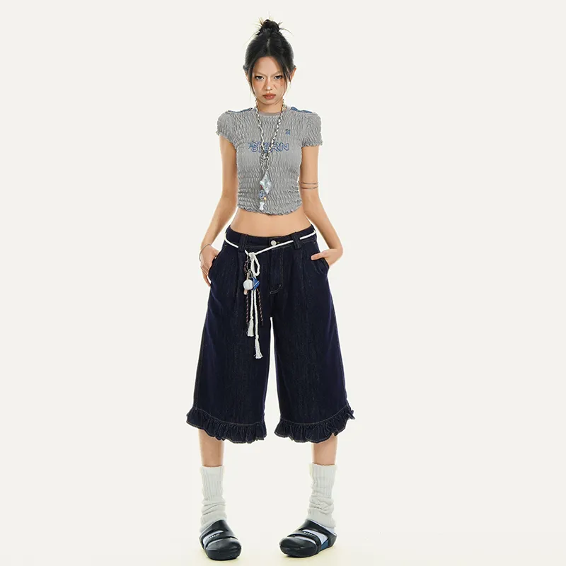 OROI Denim Shorts Women's Dark Blue-2