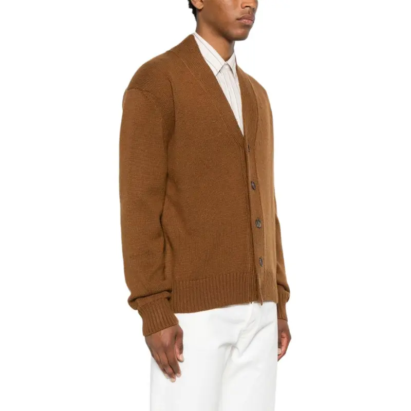 Ermenegildo Zegna V Neck Buttoned Knitted Cardigan-4