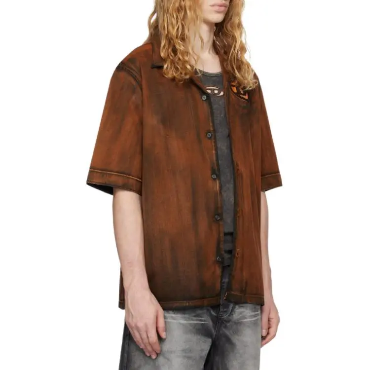 DIESEL Shirts Men Brown-4