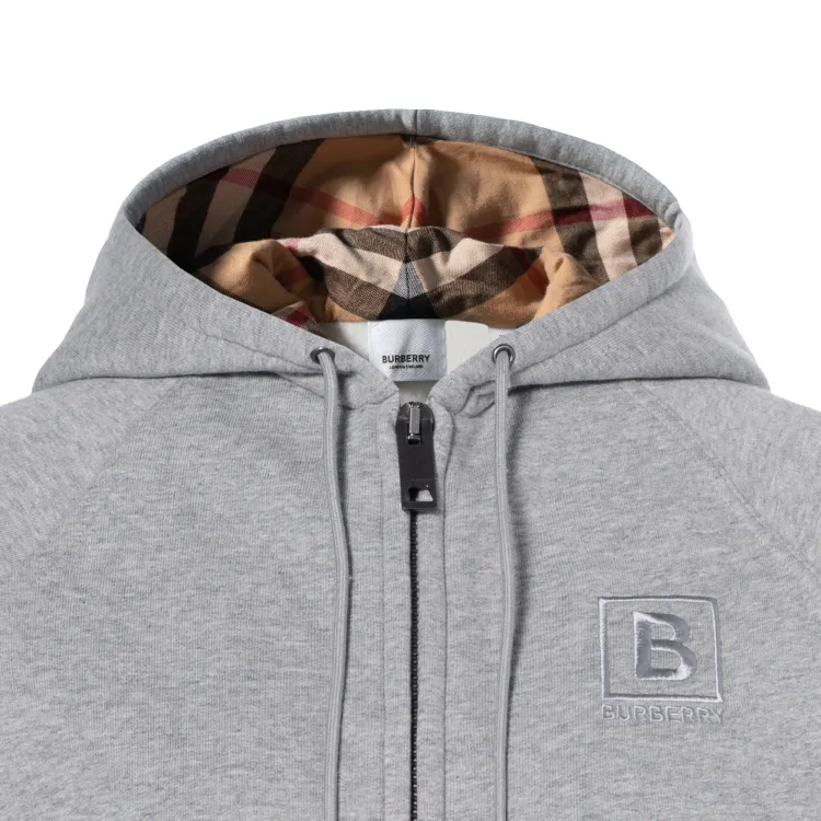 Burberry Logo embroidered Zip up Hoodie Women's - POIZON