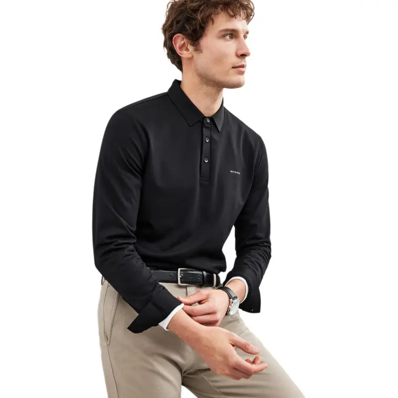 SEPTWOLVES Polo Shirt Men's Black-2