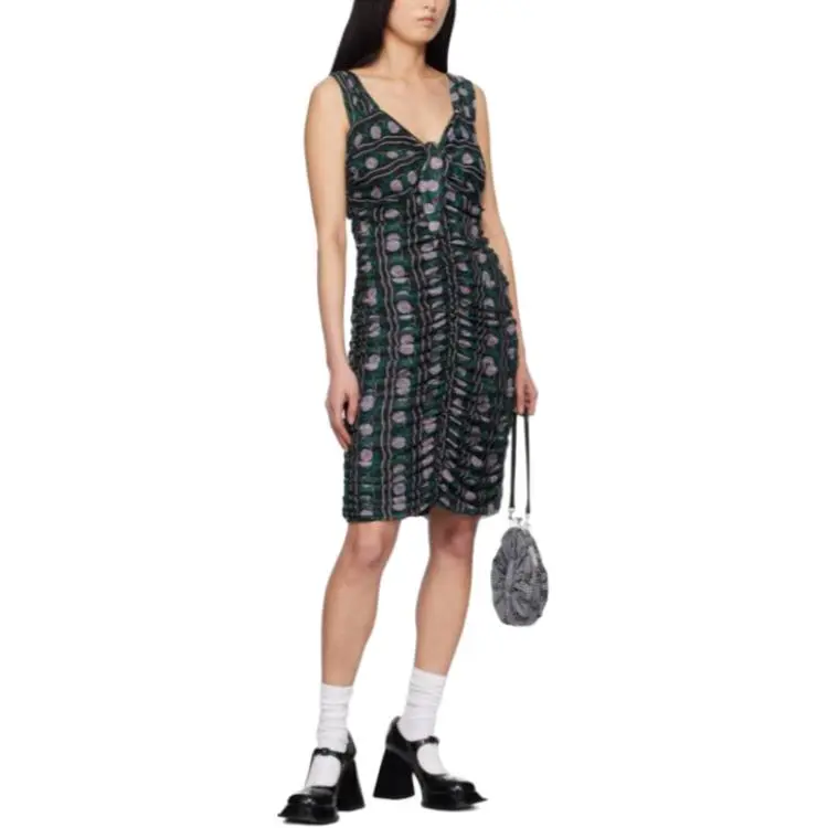 ANNASU Sleeveless Dress Women's Black Purple-3