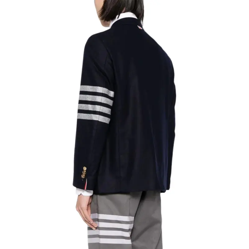 THOM BROWNE Single Breasted Striped Tailored Blazer-4