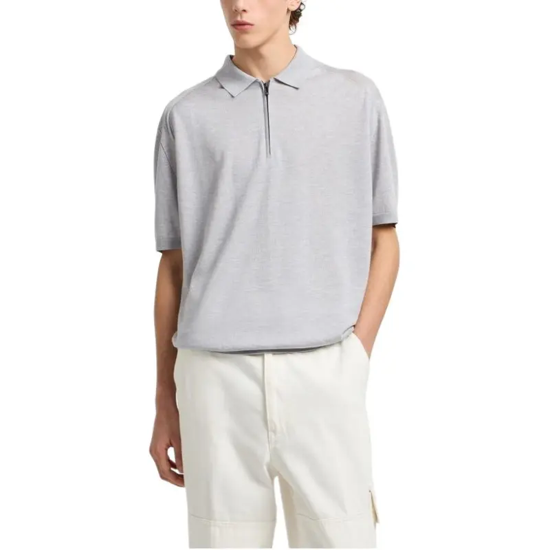EMPORIO ARMANI SS25 Polo Shirt Men's Soft Matte Gray-1
