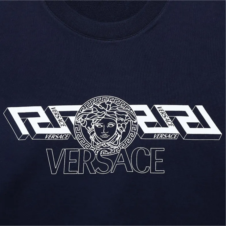 VERSACE Sweatshirts Men Navy Blue-4