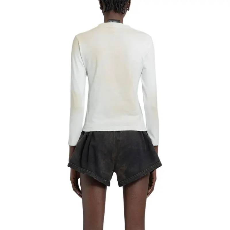 Balenciaga Dirty Vintage Effect Long Sleeved T Shirt-3
